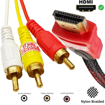 Produktbild von HDMI auf 3 Cinch Verbindung kompatibler Geräte mit HDMI- und RCA-/AV-Anschlüssen