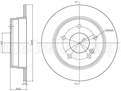 Produktbild von 2x METELLI Bremsscheibe 23-0315C 55 5mm 258 0mm