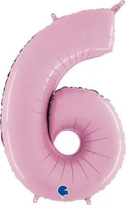 Produktbild von Riesenzahl Folienballon 26"/66cm | Pastel Pink #6