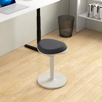Produktbild von Bürohocker Mesh aktives Sitzen, Pendelhocker ergonomisch höhenverstellbar, Sitzhocker Steharbeitsplatz, Grau | bis 120 kg | 42,5x35,5x56,5-71,5 cm