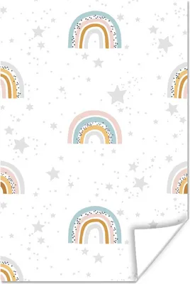 Produktbild von MuchoWow® Poster Muster - Regenbogen - Pastell 120x180 cm - Kunstposter