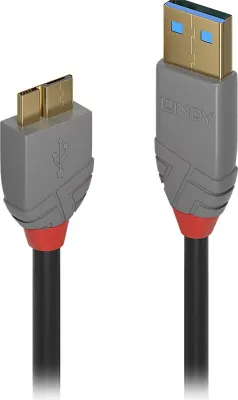 Obrázek produktu pro LINDY USB 3.0 kabel typu A/Micro-B Anthra Line M/M 0,5 m