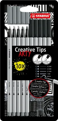 Produktbild von Schreibgeräteset Multi-Liner Creative Tips Kartonetui 10 Stück/2 Farben ARTY Packung mit 10 Stück