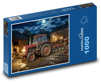 Obrázok produktu pre Puzzle 1000 Traktor na farme v noci - martinpuzzle