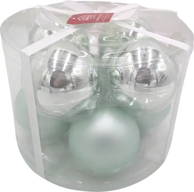 Image de Boules de Noël, set de 8 boules de Noël de 7,5 cm, couleur:menthe