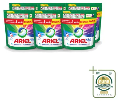 Produktbild von 6 x Ariel All-in-1 Pods Color - Waschmittel für Buntwäsche - Vorratspackung - 6 Stücke