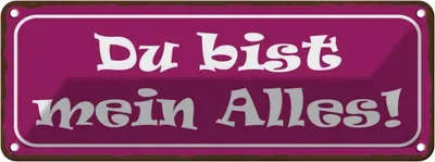 Produktbild von vianmo Blechschild 10x27 cm Du bis mein Alles Dekoration Spruch Zitat