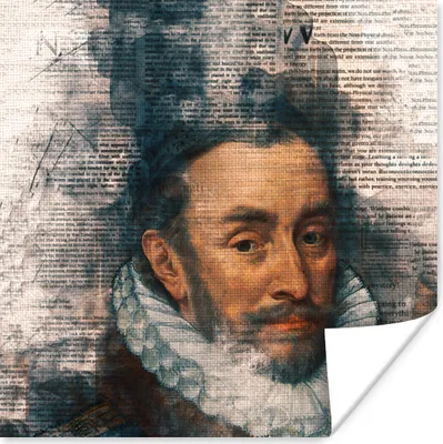 Produktbild von MuchoWow® Poster Wilhelm von Oranien - Zeitungsartikel - Kunst 75x75 cm - Wand Dekoration