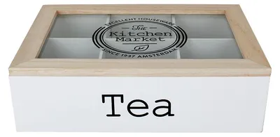Produktbild von Aufbewahrungsbox für Teebeutel mit 9 Fächern und Deckel