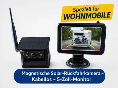 Produktbild von Magnetische Solarkamera mit 5-Zoll-Display, KI-generiertes Bild