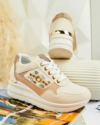 Produktbild von Damen Stoff-Sneakers Roenna Beige, leichte Freizeitschuhe, Größe 38