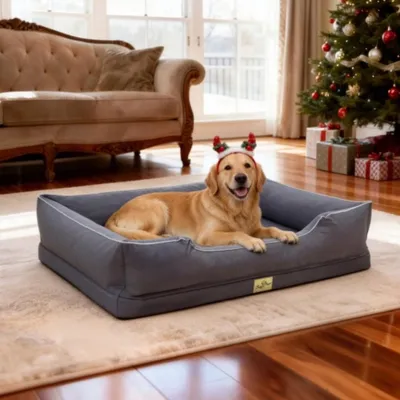 Produktbild von WISFOR Hundebett Kühlend Hundesofa Hundekissen, erhöhte Ränder, wasserfest waschbar Bezug abnehmbar, 2XL: 111 × 88 × 23 cm