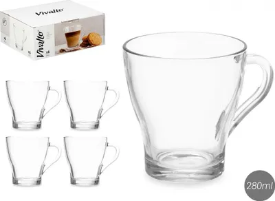 Produktbild von Vivalto Design Kaffee-/Teeglaser - 6x - Glas - 280 ml