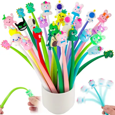 Image de Lot de 30 stylos gel, motifs animaux kawaii, pour enfants, pour l'écriture