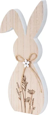 Produktbild von Deko Aufsteller Hase Holz H20cm Blumen Natur Tischdeko Frühling Ostern Deko