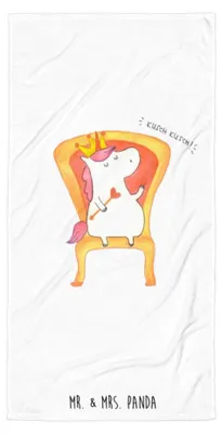 Produktbild von Mr. & Mrs. Panda Handtuch Einhorn König - Weiß - Geschenk, Bundeskanzler, Duschhandtuch, Kaiser, Präsident, Prinzessin, Strandtuch, Duschtuch, Frottee-Handtuch, Unicorn