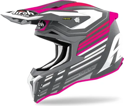 Produktbild von Crosshelm Schutzhelm Motorradhelm Quad AIROH Striker Shaded Grau Pink Größe XL