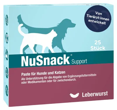 Produktbild von NutriLabs NuSnack® Hunde- und Katzensnacks, 25 Sachets à 10 g, Leckerli mit Leberwurstgeschmack
