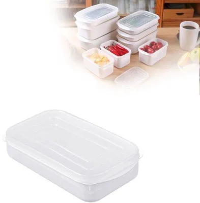 Image de Un lot de 4 boîtes à lunch portables et adaptées au micro-ondes, de différentes tailles.