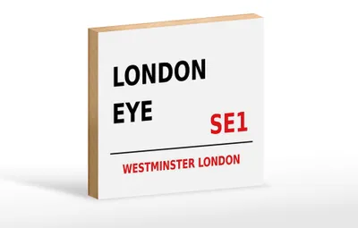 Produktbild von Holzschild London 18x12cm Westminster London Eye SE1