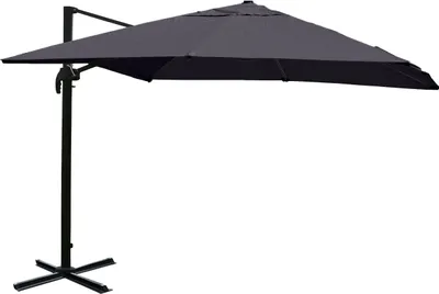 Immagine prodotto di Ombrellone semaforo gastronomico HWC-A96, ombrellone, 3x3m (Ø4,24m) poliestere/alluminio 23kg ~ antracite senza supporto