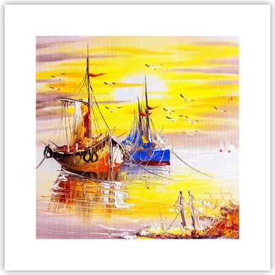 Produktbild von Poster - Poster ohne Rahmen - Boote Sonne Meer Reisen - 30x30 cm - Wand Bild - Wanddeko - Wandbilder - Kunstposter - Wandposter - Bilder - Kunstdruck - Wanddekoration - Wandbild - P2XAC30x30-2882
