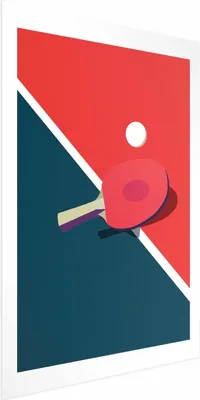 Produktbild von Posterpapier Poster - Table Tennis - Ball and Racket on a Table 40x60 cm Abstrakt i-B-10056-ao-a