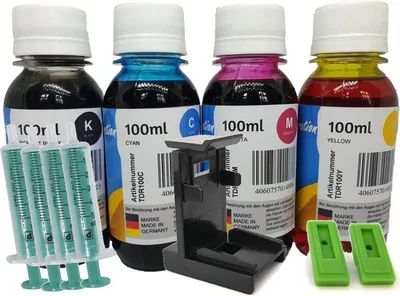 Produktbild von HP303 / HP303XL Druckertinte Multipack 400ml Tidis Ink Druckertinte / Nachfülltinte BCMY + Irp109 Luftabsorber – Inkjet Next Generation