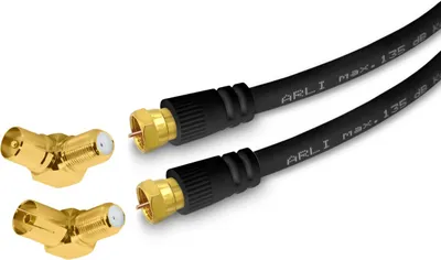 Produktbild von 5m ARLI Winkel-Antennenkabel schwarz max. 135 dB vergoldet