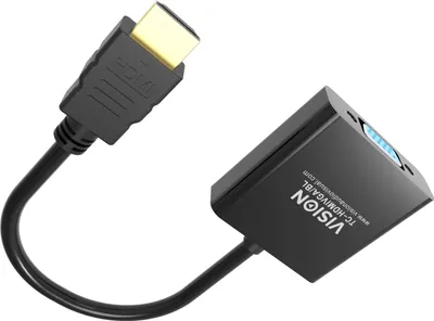 Image de Vision TC-HDMIVGA/BL adaptateur de câble vidéo 0,23 m HDMI Type A (Standard) VGA (D-Sub) Noir