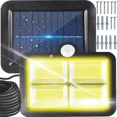 Immagine prodotto di Lampade solari da esterno con sensore di movimento - Illuminazione da giardino a 128 LED alimentata a energia solare