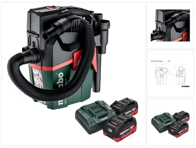 Produktbild von Metabo AS 18 L PC Compact Akku Sauger 18 V 6 l IPX4 Staubklasse L Nass und Trocken + 2x Akku 8,0 Ah + Ladegerät
