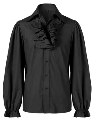 Produktbild von Rüschenhemd mit Jabot schwarz Größe: L