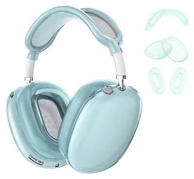 Immagine prodotto di Custodia protettiva in TPU, copertura totale, per Apple AirPods Max / Max 2, colore blu, 3 in 1