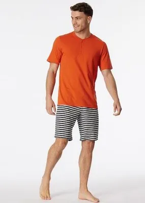 Produktbild von Schiesser Herren Schlafanzug kurz jeansblau 52 ST