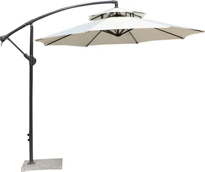 Zdjęcie produktu dla 3-metrowy podwójny parasol z wymienną tkaniną, wymienny top do parasoli ogrodowych w patio (tylko baldachim)