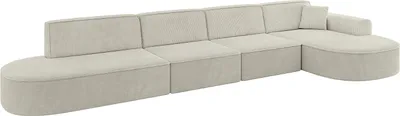 Produktbild von ALTDECOR Ecksofa in L-Form  MARI-L3 - 413x171x79,5 cm  Cremeweiß -  Corner Sofa Bett Eckcouch Couch  Wohnlandschaft Cauchsofa