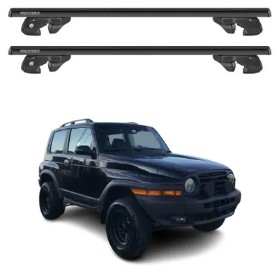 Produktbild von Dachträger Grundtäger für SsangYong Korando II 1996-2006 Alu 90kg Schwarz 2x, KI-generiertes Bild