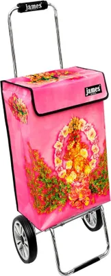 Produktbild von James Einkaufstrolley - ANGEL - stabiler Einkaufswagen mit individuellem Design - einfarbig: rosa in Ausführung: Chrome19