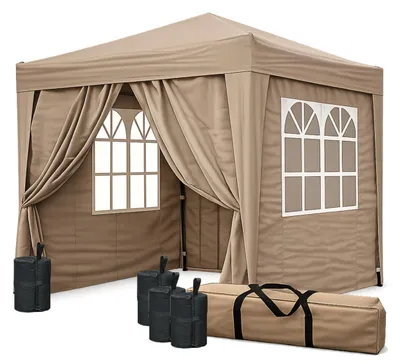 Image de Pavillon pop-up de 2 mètres sur 2 mètres, avec parois latérales