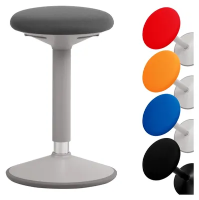 Produktbild von Stehhilfe, Sitzhilfe, Ergonomischer Hocker, Stehhocker, Stehsitz, Grau, Kunststoff, Gummifuß, 56-81 cm höhenverstellbar