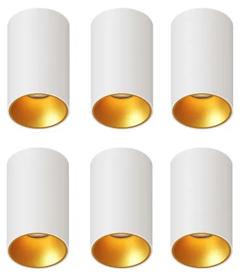 Produktbild von Ledvion 6er Set LED Aufbauspot Weiss Rund 3W Warmweiss dimmbar