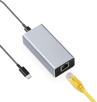 Image de Adaptateur réseau pour smartphone et tablette, convertisseur USB-C vers Ethernet, 10/100 Mbps, 5 V/3 A ou 9 V/2,22 A, adaptation automatique
