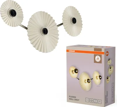 Produktbild von OSRAM 4058075852013 DECOR Plisse Wandleuchte 3 Fassungen E27 beige