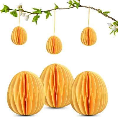 Produktbild von Osterdeko Ostereier zum Aufhängen gelb 6er Set Dekohänger