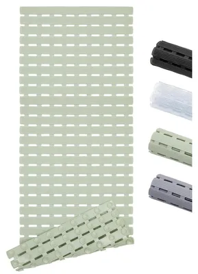 Productafbeelding van Antislip badmat, 100x40 cm, saliegroen, met zuignappen, machinewasbaar