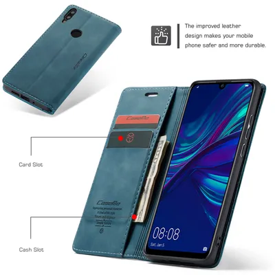 Huawei P Smart Flip Cover Blau – Aus PC & PU, Präziser Sitz, Langlebig