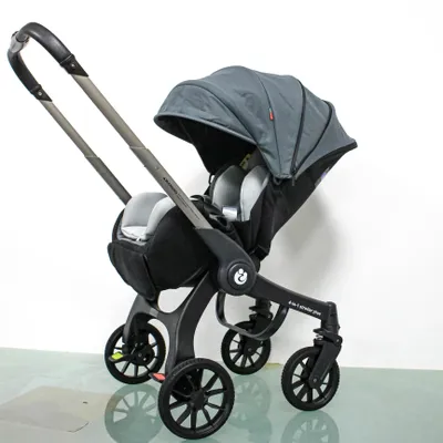 Produktbild von Kinderwagen - 4-in-1 multifunktionaler Kombikinderwagen - Umsetzbar - Faltbar - Leicht - Hohe Liegeposition - Max. 25 kg - Grau