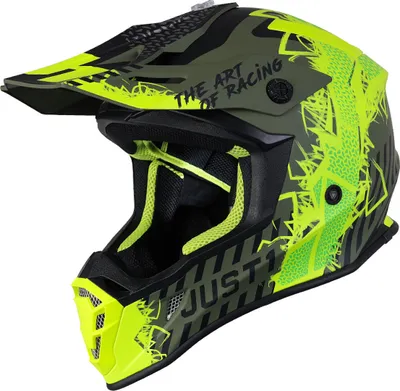 Imagen del producto de Casco de motocross Just1 J38, color amarillo/verde, talla L (59/60)