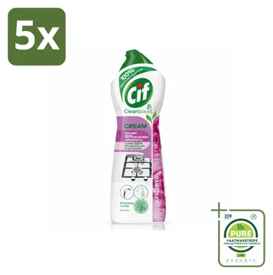 Produktbild von 5 x Cif Cream Pink Flower Schuurmiddel - 750 ml - Großpackung - 5 Stücke